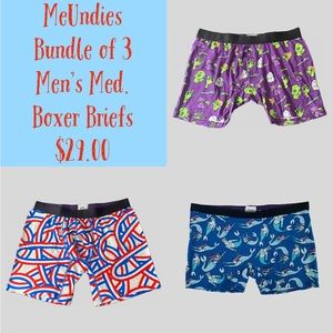 NEW MeUndies 3-PACK Mens Size Medium Boxer Briefs.Max comfort,Fun mixed prints.